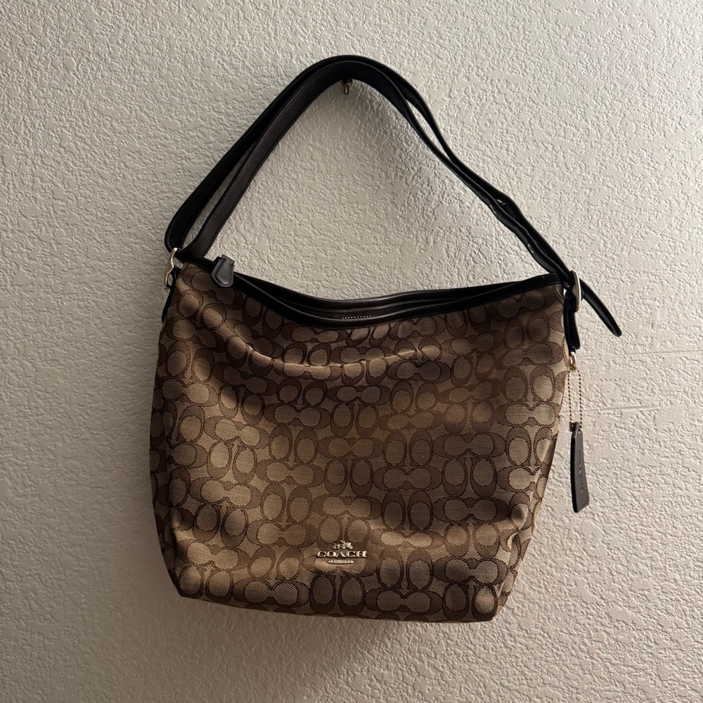 Coach Tan and Brown Hobo Bag
